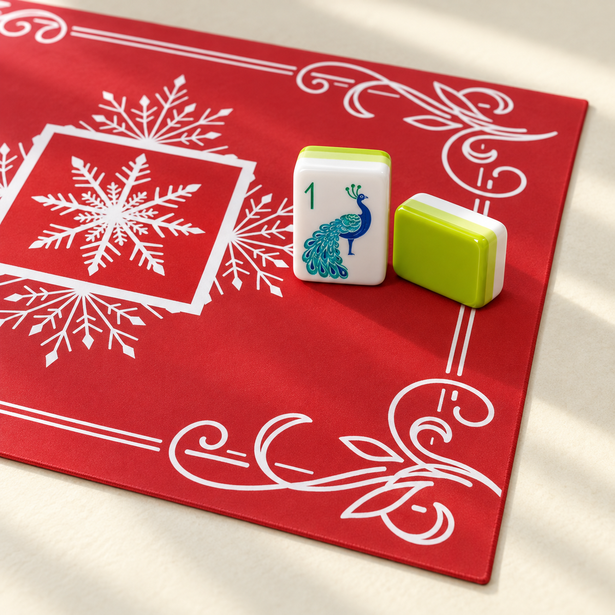Winter Social — close view of the featured mat design. Featured design.