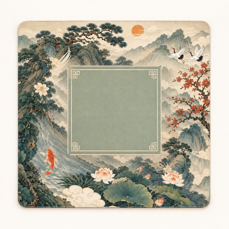 Lotus Reverie — mat shown from above. Featured design.