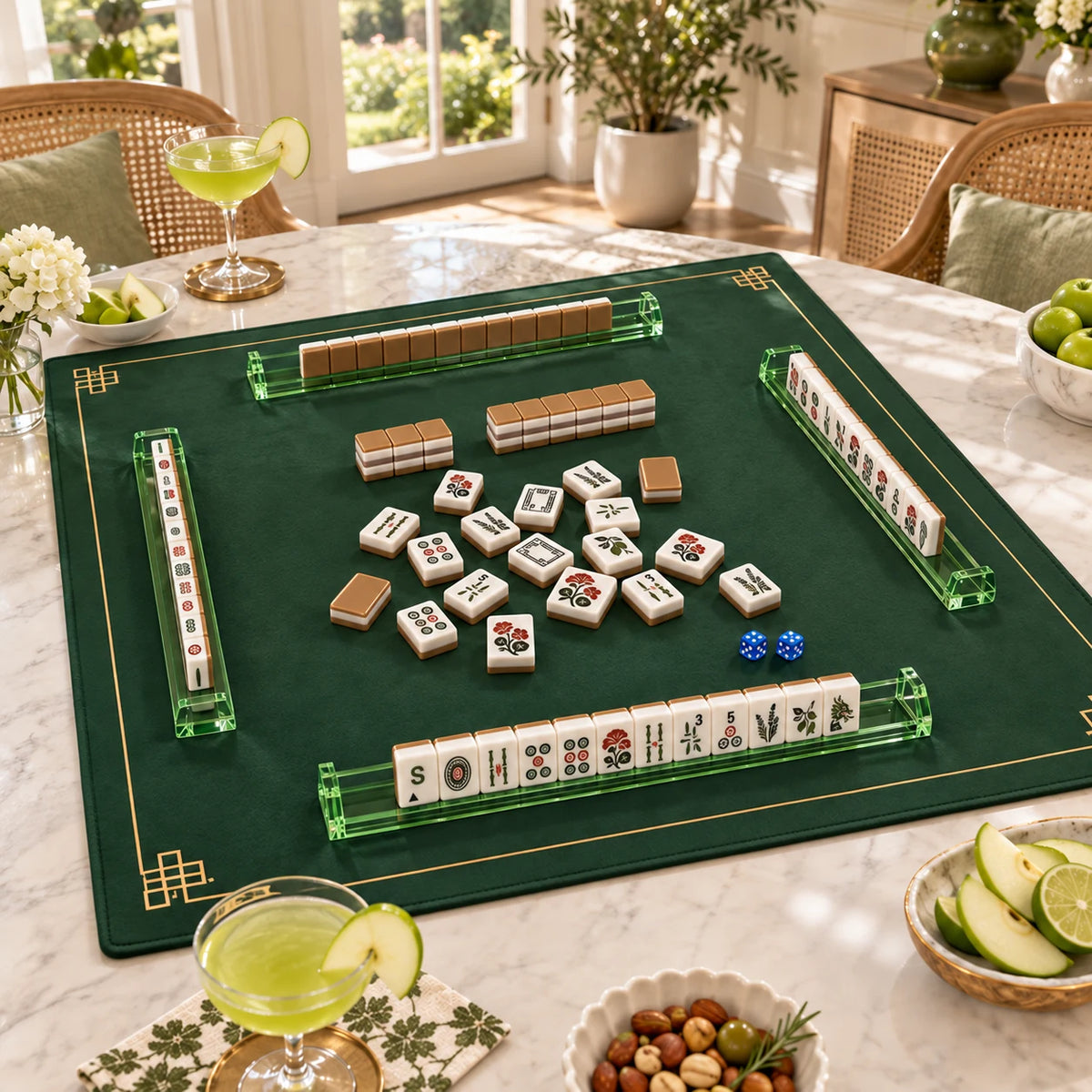 Mocha Social — wide view of the table set for mahjong