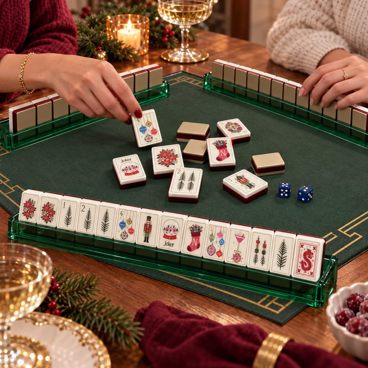 Noel Club mahjong kit arranged for a game with friends