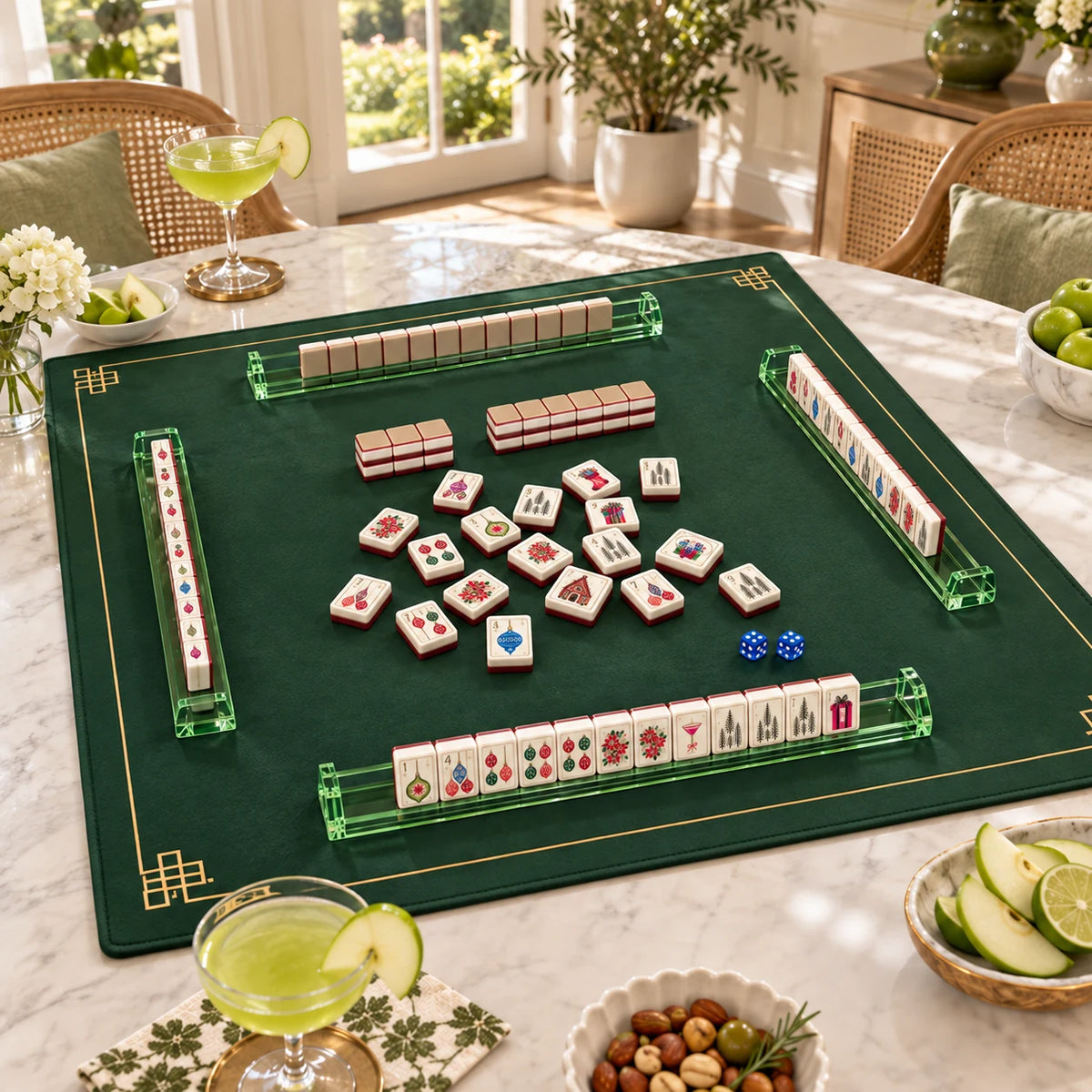 Noel Club — wide view of the table set for mahjong