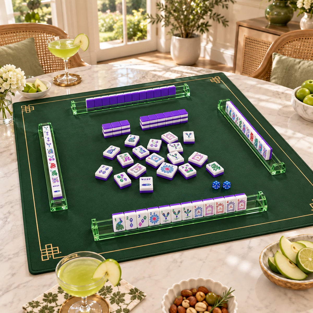 Plume — wide view of the table set for mahjong