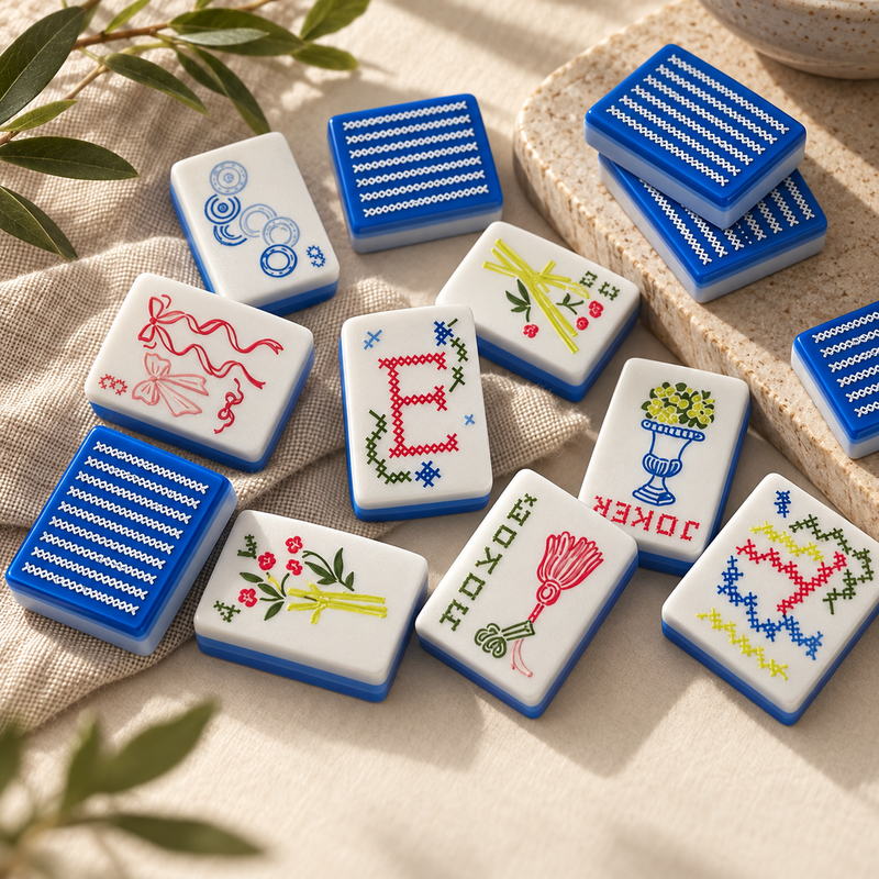 Stitch and Play layered American mahjong acrylic tiles — alternate product view