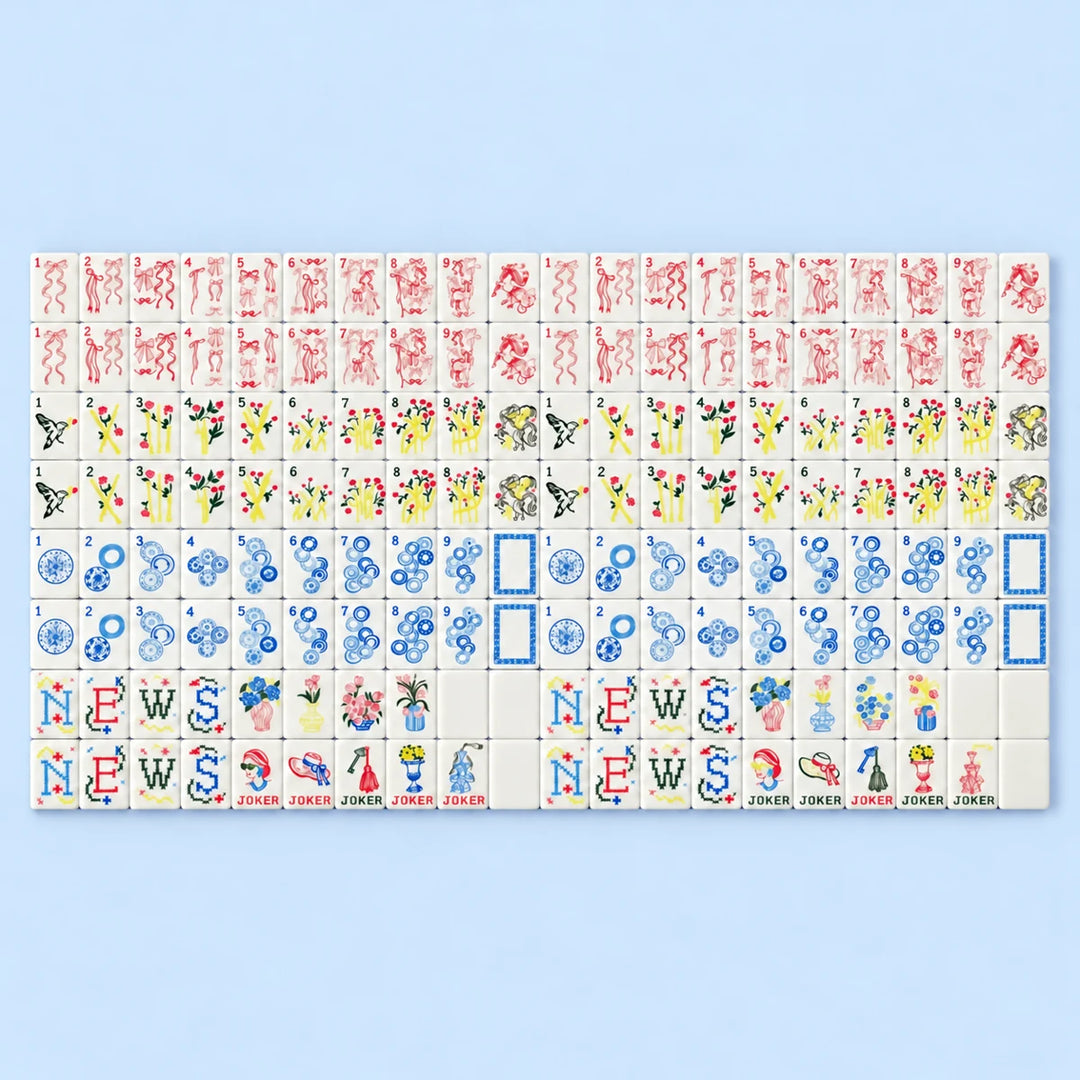 Stitch & Play — Blue & White American Mahjong Set