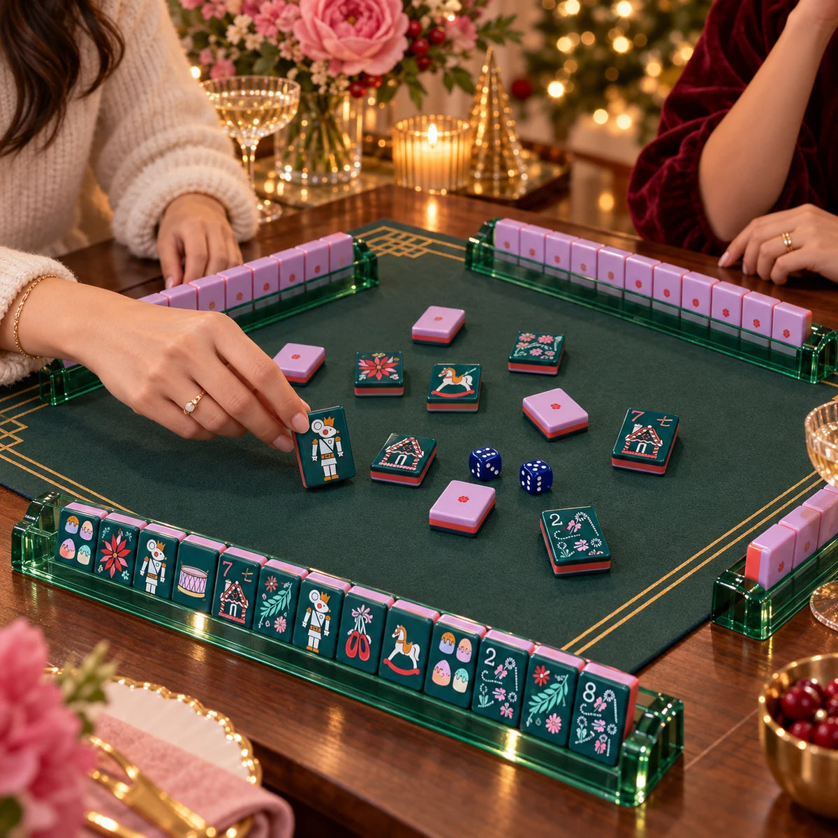 Sugarplum mahjong kit arranged for a game with friends