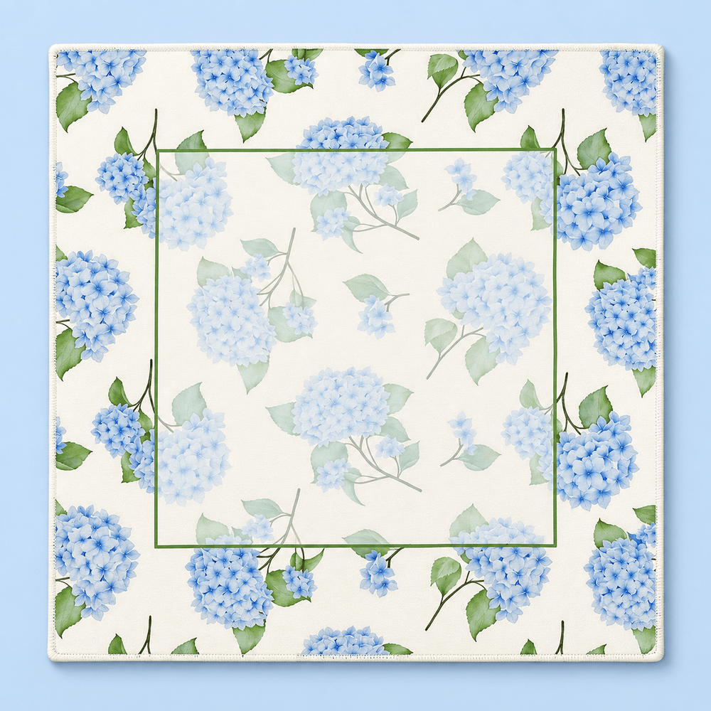 Hydrangea — Blue Floral Mahjong Mat