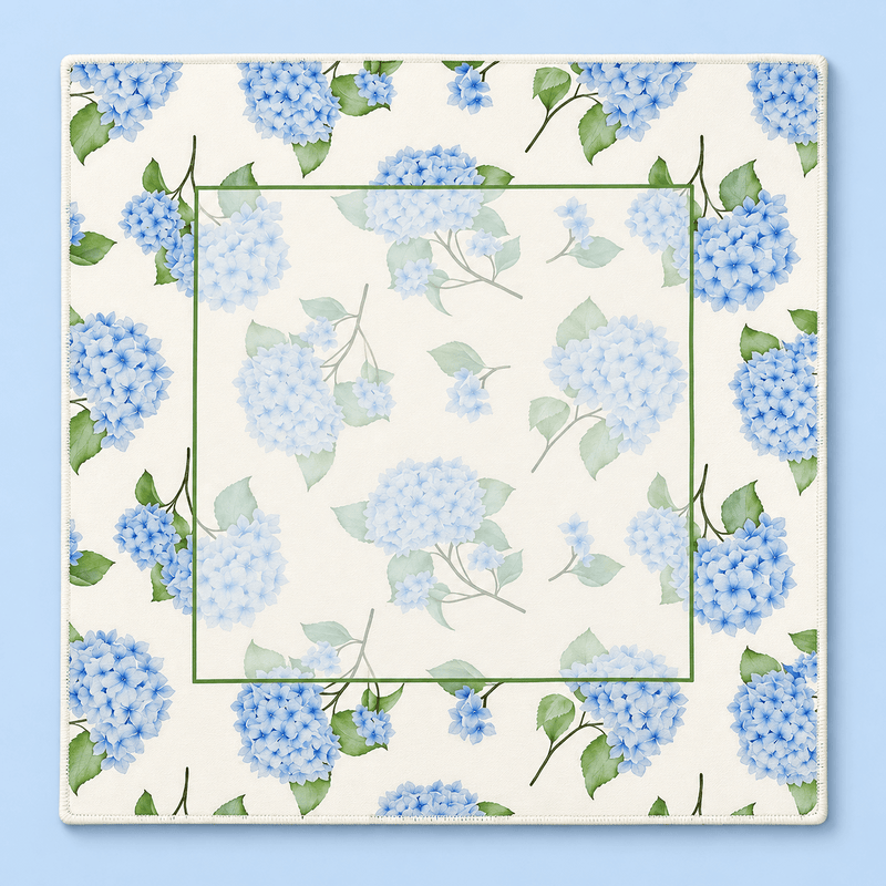 Hydrangea — Blue Floral Mahjong Mat
