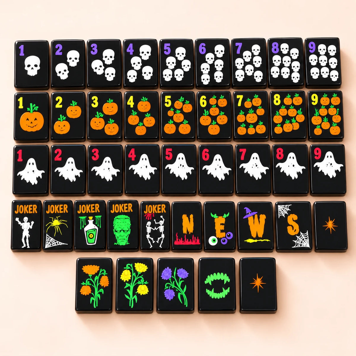 Midnight Mischief mahjong tile designs — studio packshot