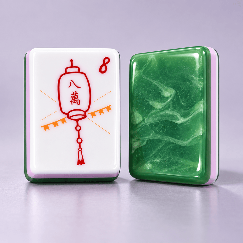 Palm Marble — Marble Green American Mahjong Set