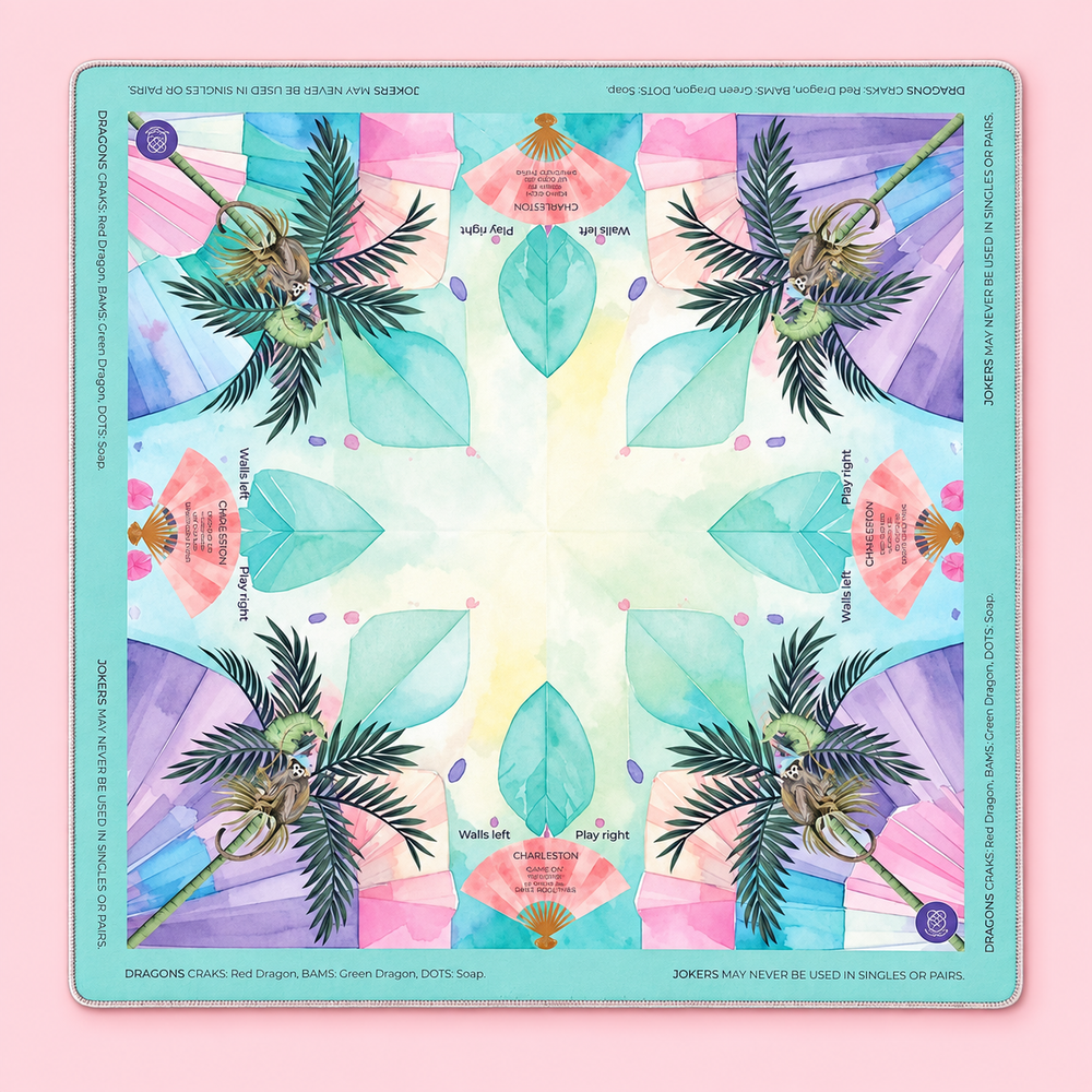 Palm Parasol — Patterned Mahjong Mat