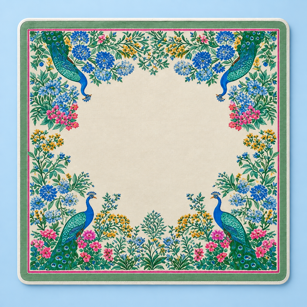 Peacock Garden — Decorative Mahjong Mat