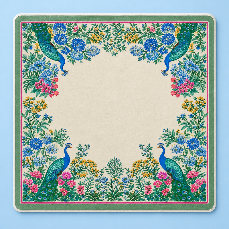 Peacock Garden — Decorative Mahjong Mat