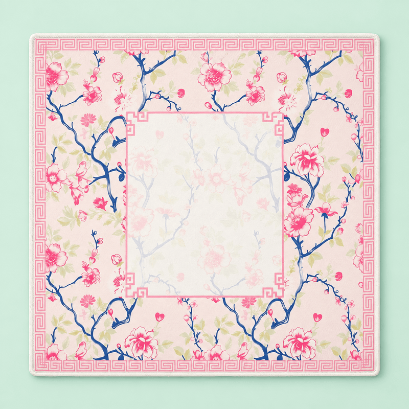 Petal Hour — Pink or Blue Mahjong Mat