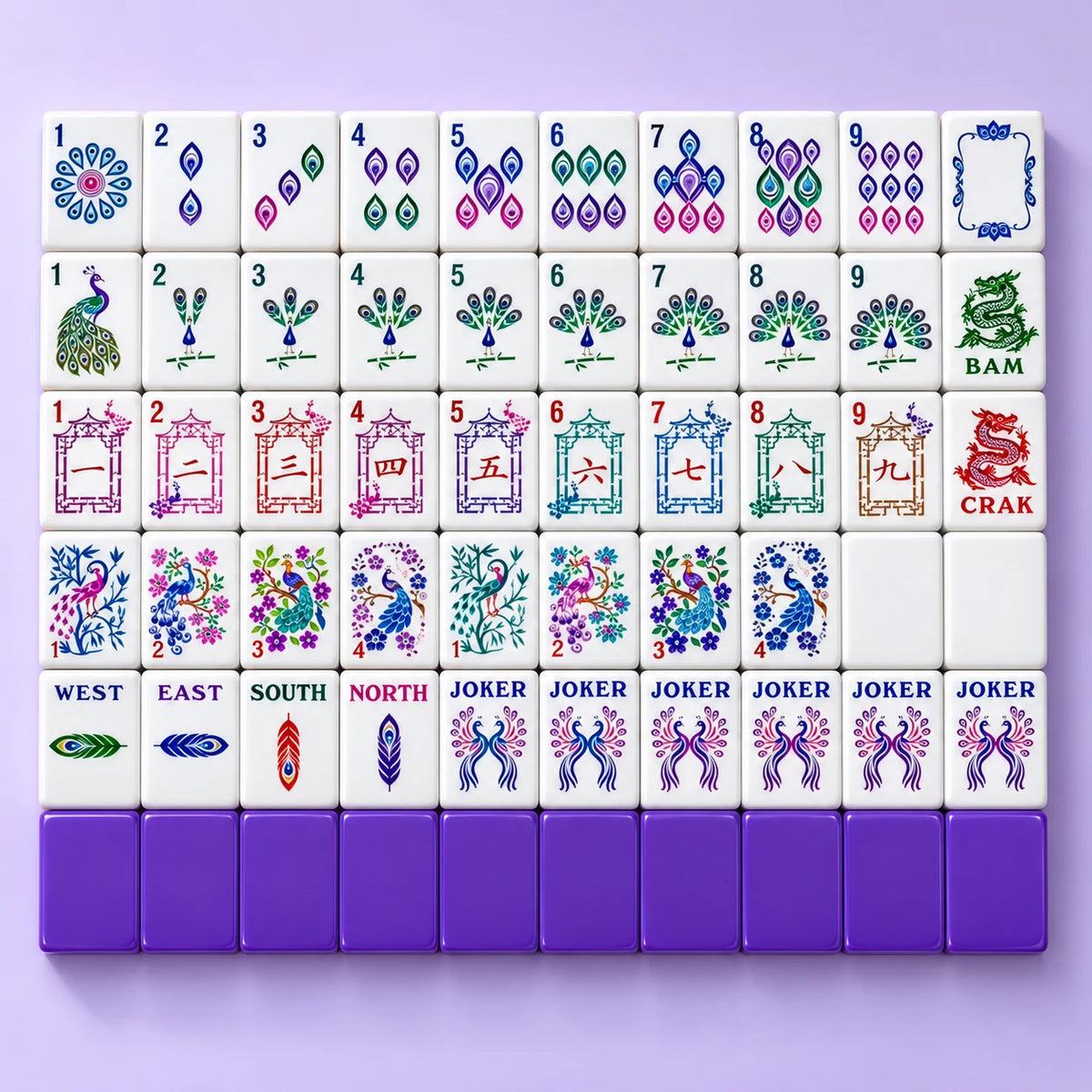 Plume mahjong tile designs — studio packshot