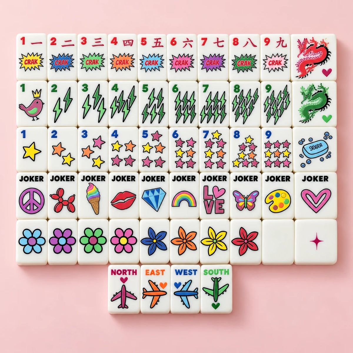 Pop Club mahjong tile designs — studio packshot