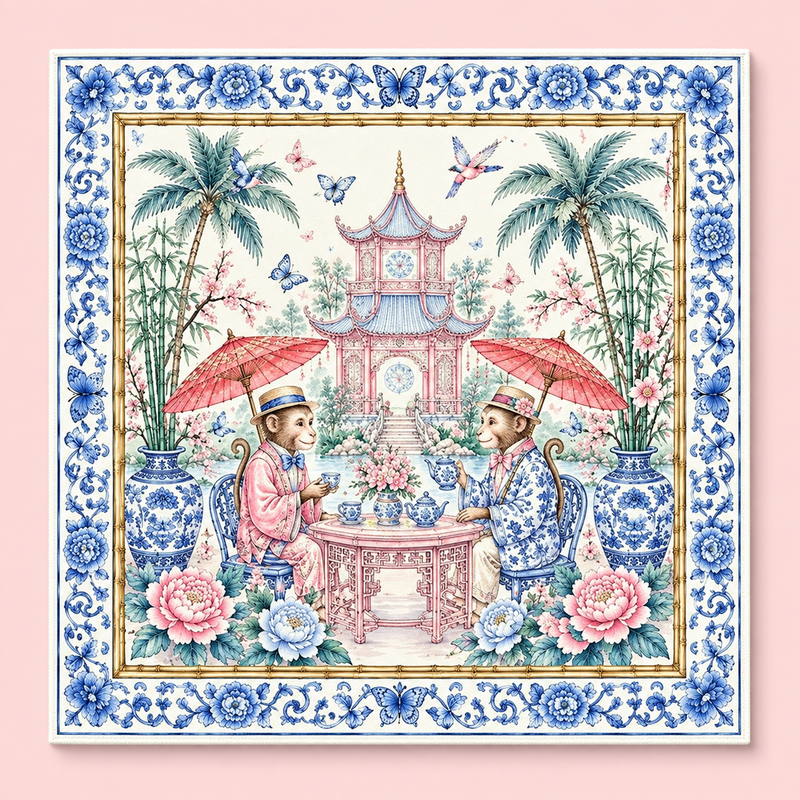 Porcelain Social II — Decorative Mahjong Mat