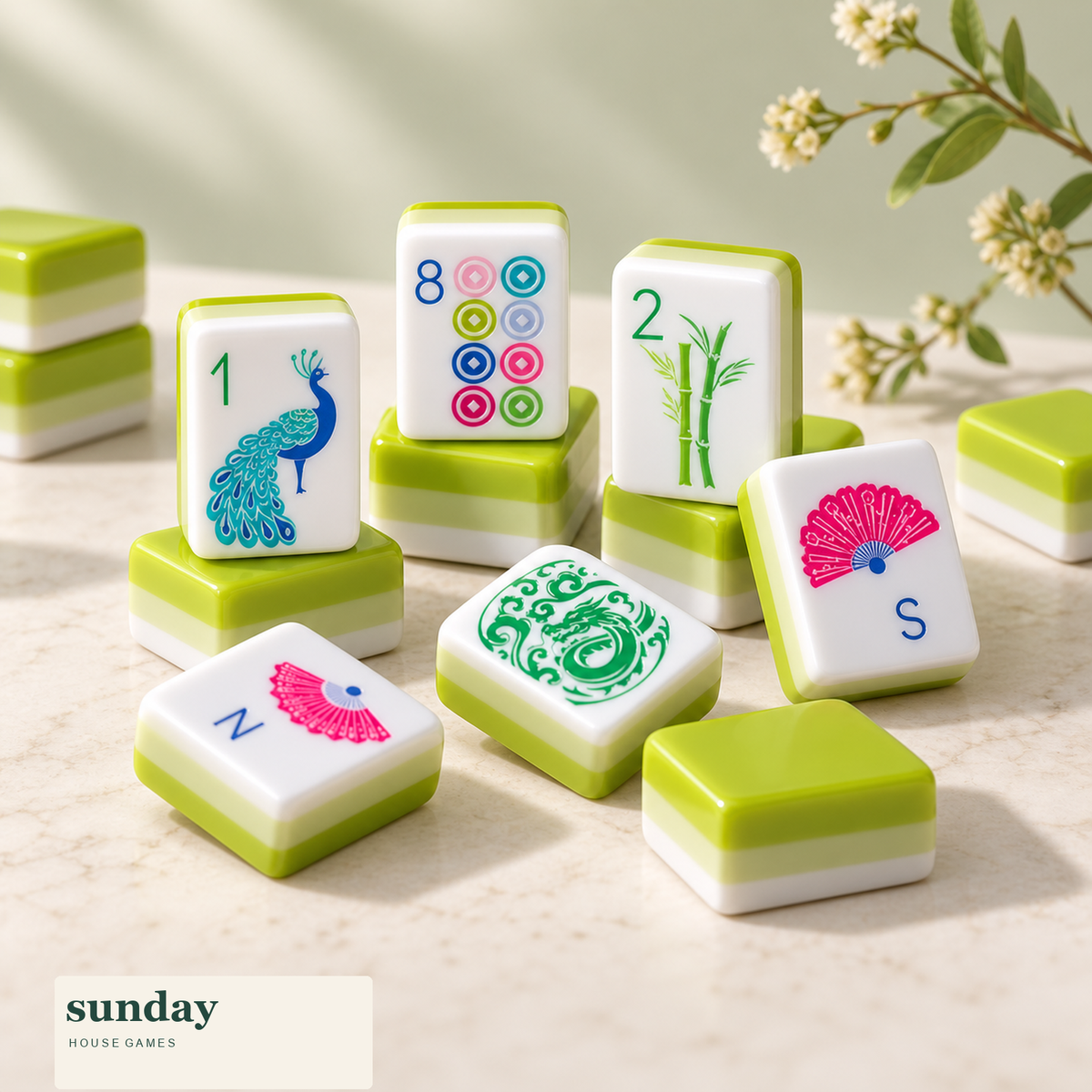 Appletini apple green american mahjong tiles — alternate product view