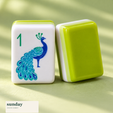 Appletini apple green american mahjong tiles — tile close-up