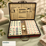 Heirloom Hour mahjong set with case — styled product view