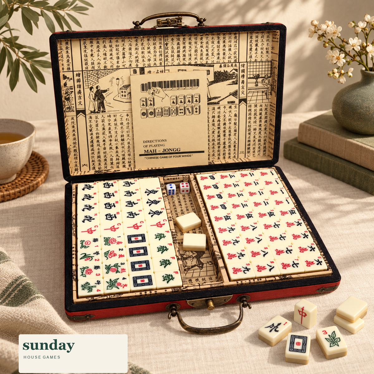 Heirloom Hour mahjong set with case — alternate product view