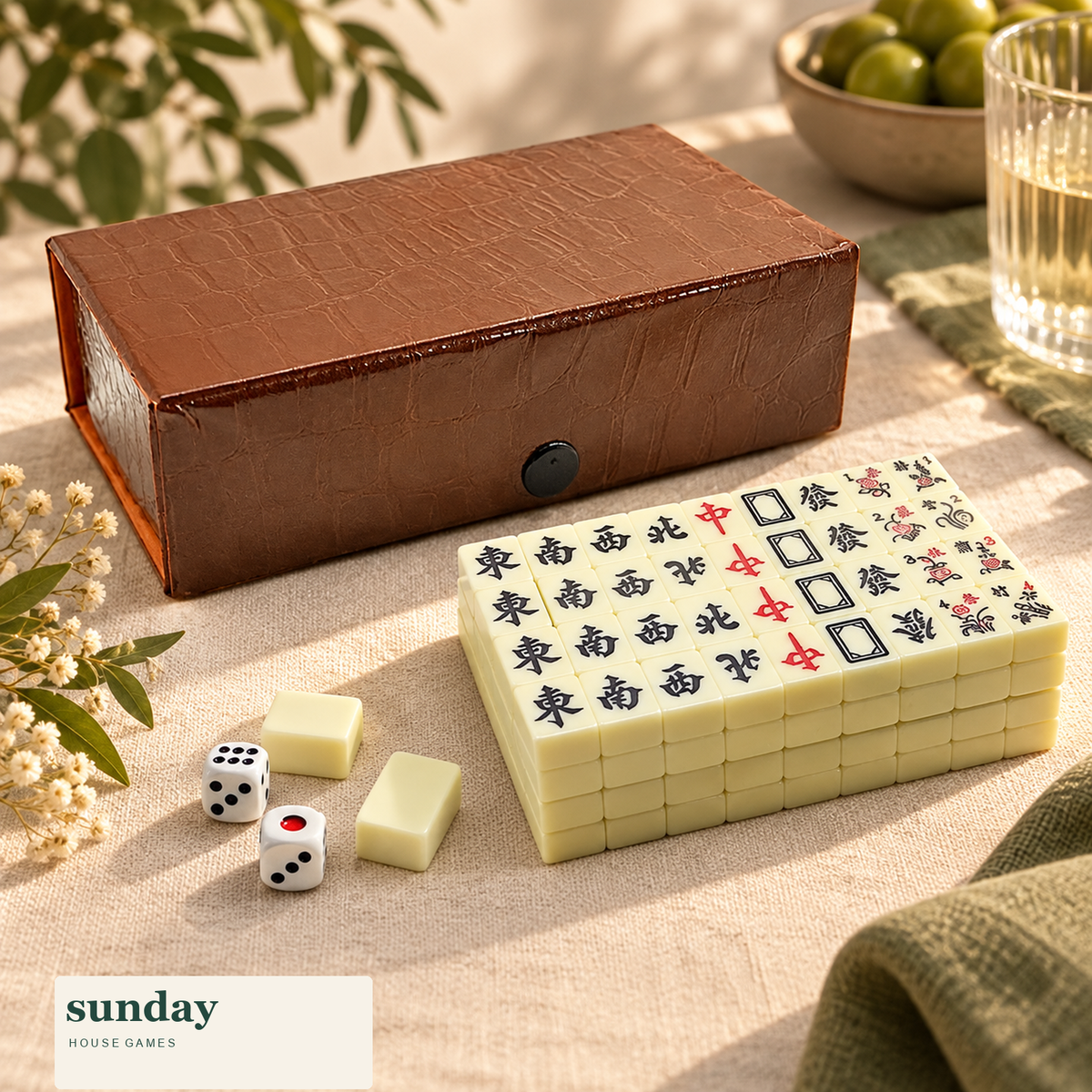 Little Ritual mini chinese mahjong set with box — alternate product view