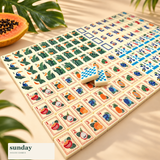 Mahjito tropical acrylic mahjong tiles — styled product view