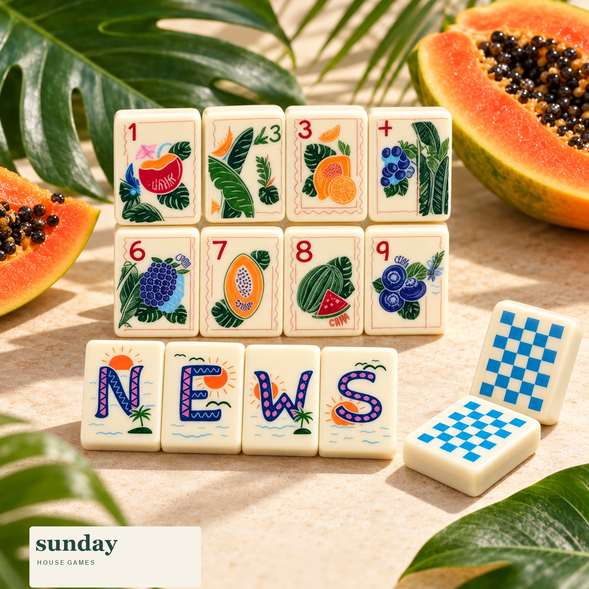 Mahjito tropical acrylic mahjong tiles — alternate product view