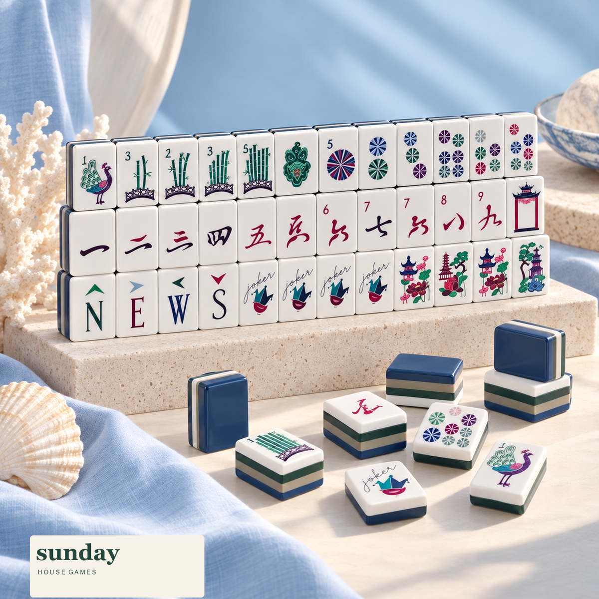 Midnight Mahj navy american mahjong tiles — tile details