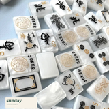 Noir & Gold black gold american mahjong tiles — tile close-up