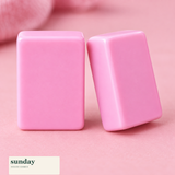 Petite — Blush pink mini chinese mahjong set — tile close-up