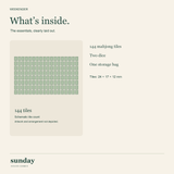 Petite — Matcha green mini chinese mahjong set — contents schematic
