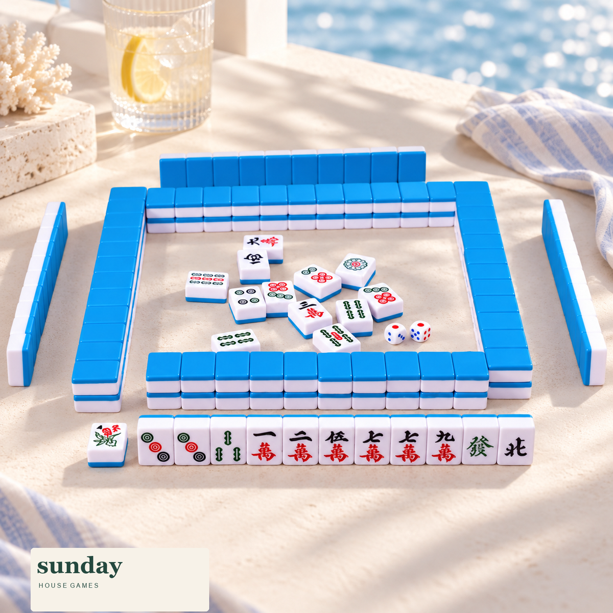 Pocket Party — Blue blue mini chinese mahjong set — alternate product view
