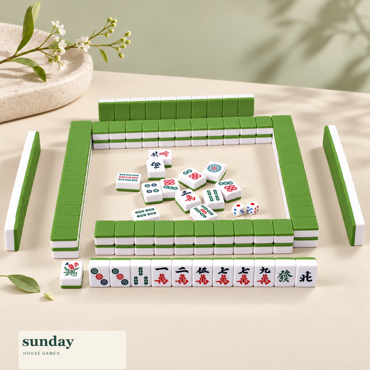 Pocket Party — Green green mini chinese mahjong set — alternate product view
