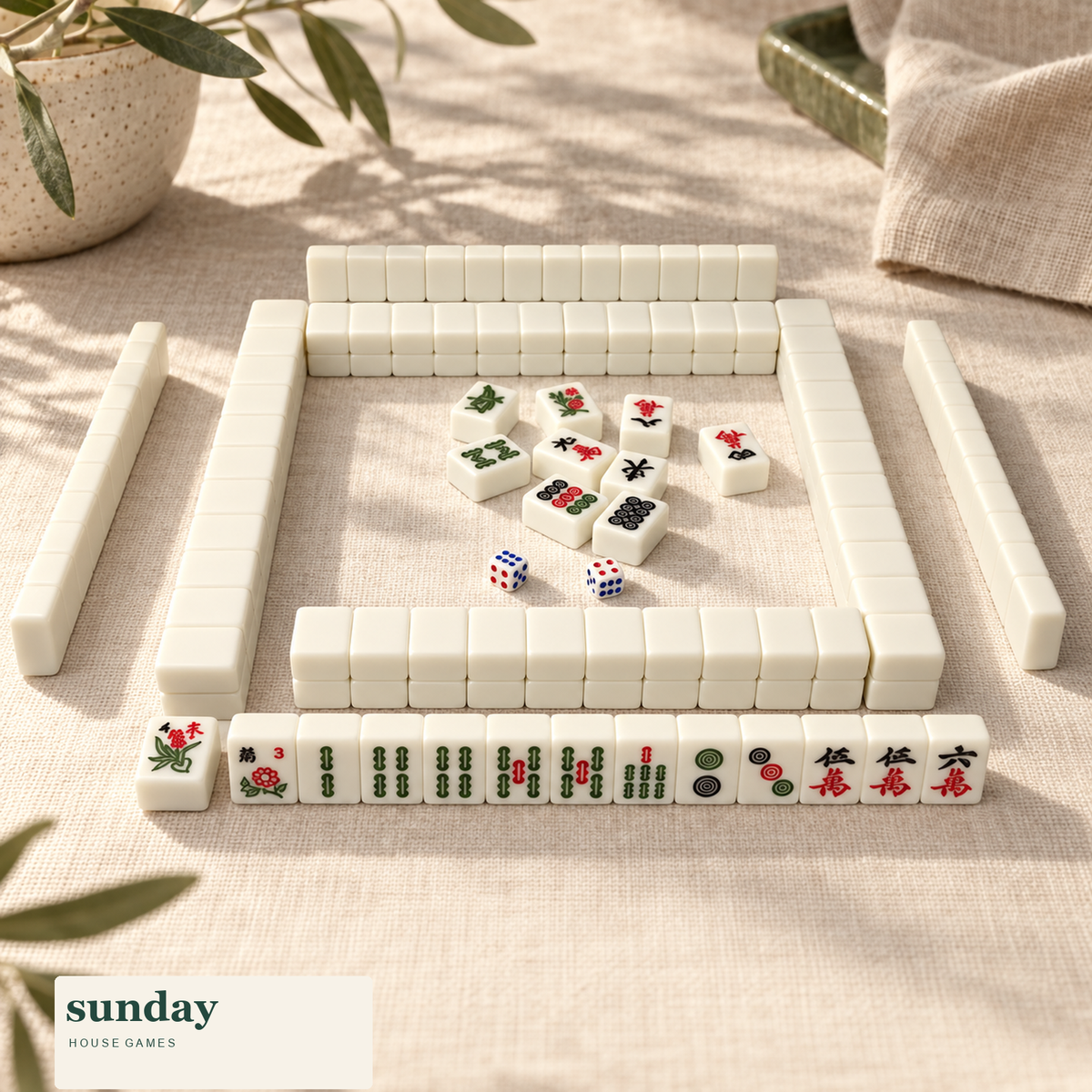 Pocket Party — White white mini chinese mahjong set — alternate product view