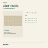Pocket Party — White white mini chinese mahjong set — contents schematic