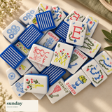Stitch & Play layered acrylic american mahjong tiles — styled product view
