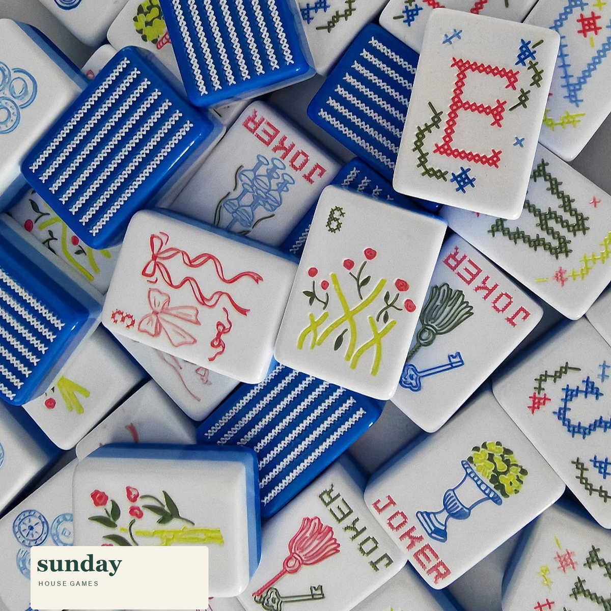 Stitch & Play layered acrylic american mahjong tiles — tile close-up