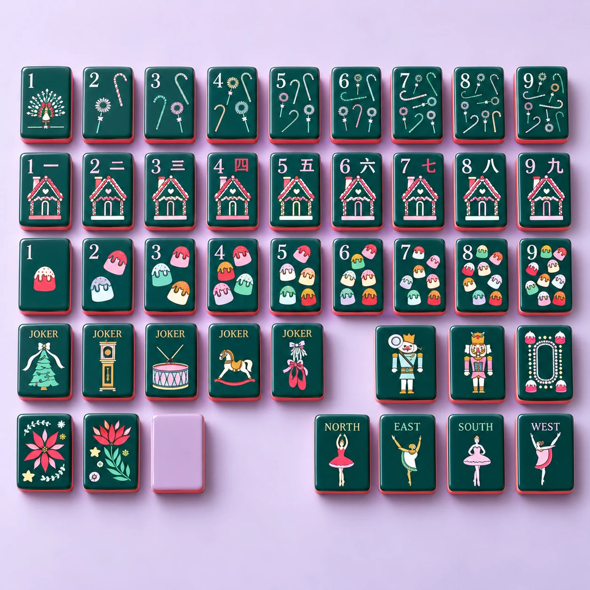 Sugarplum mahjong tile designs — studio packshot