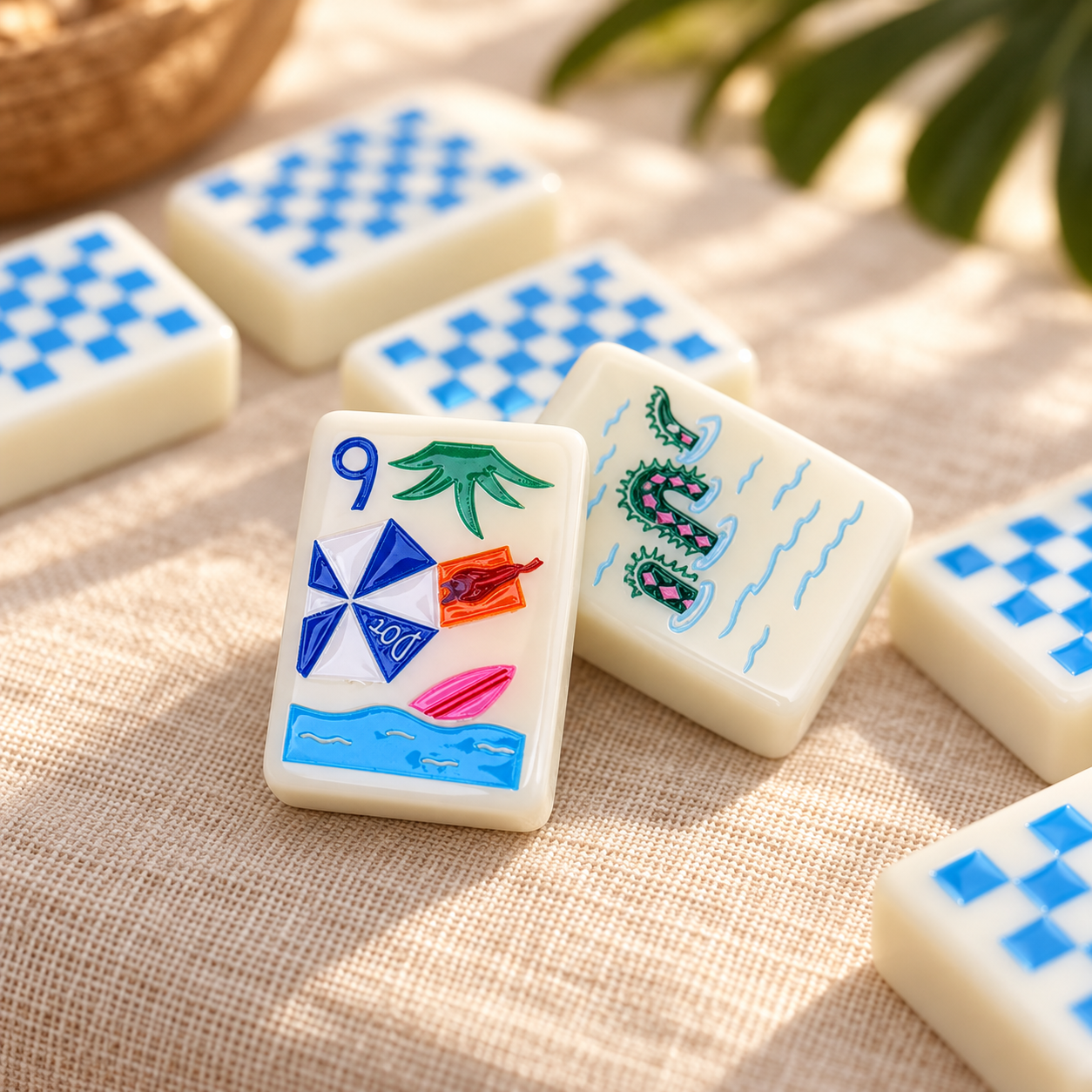 Mahjito Tropical American Mahjong Acrylic Tiles — a second look at the tile details